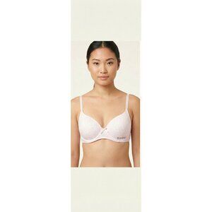 Bebe Girls Wire Free Bra Size 30B Pink White Leopard Print Padded Wireless...